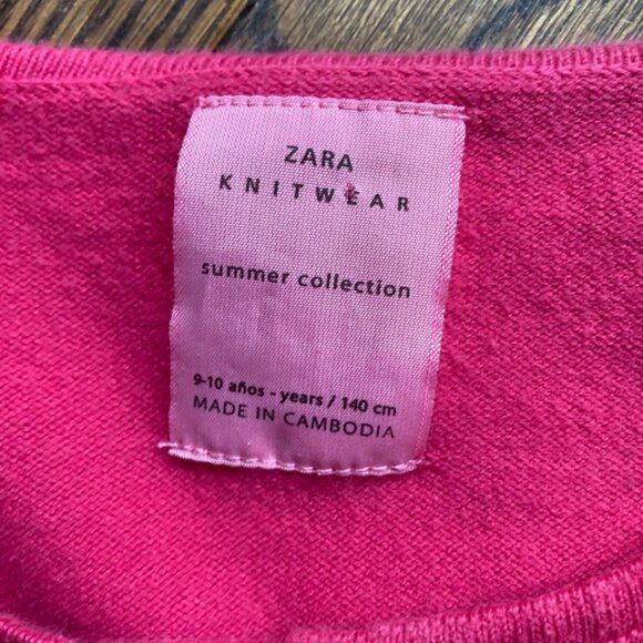 Girls Zara Knitwear Cardigan Size 9-10Y Pink - Picture 3 of 3